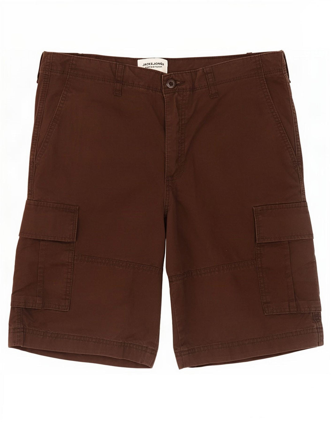 Shorts cargo masculino Jack & Jones grande W34 algodão marrom