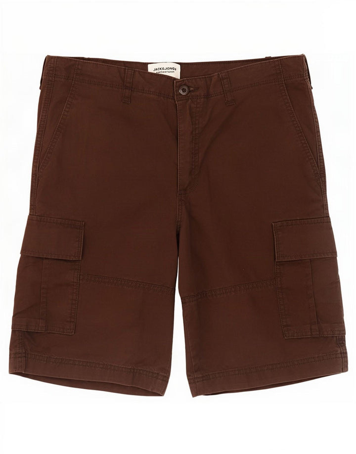 Shorts cargo masculino Jack & Jones grande W34 algodão marrom