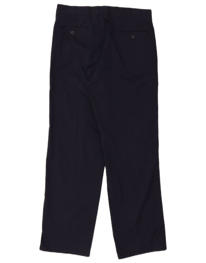 Armani Mens Straight Chino Calças IT 46 Pequeno W30 L30 Azul Marinho Poliéster