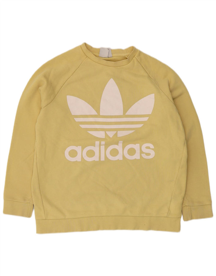 Adidas Mens Graphic Oversized Moletom Jumper UK 12 Médio Algodão Amarelo