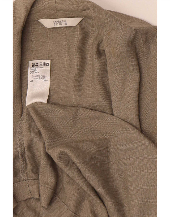 Sobretudo feminino Marks & Spencer UK 14 linho cinza médio