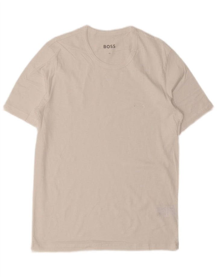 Camiseta masculina HUGO BOSS Top médio algodão branco