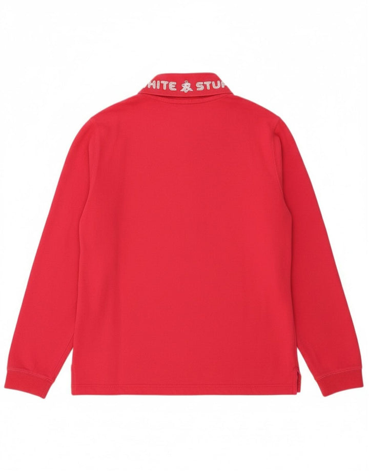 Moletom feminino com zíper e gola branca da White Stuff Reino Unido 12 algodão rosa médio