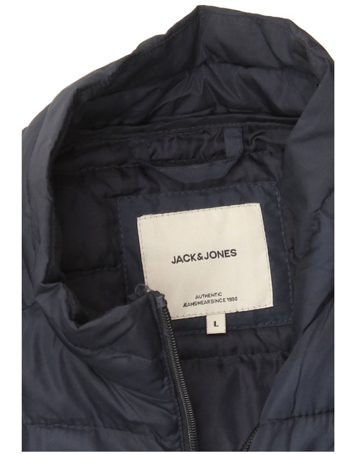 Jaqueta acolchoada masculina Jack & Jones UK 40 grande azul marinho