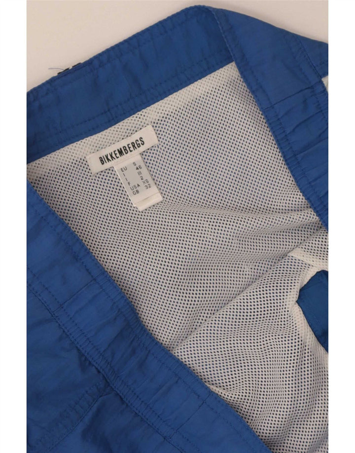 Bikkembergs Shorts de natação masculino gráfico médio azul colorblock poliamida