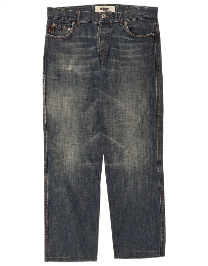 Calça jeans reta masculina MOSCHINO W34 L27 algodão azul