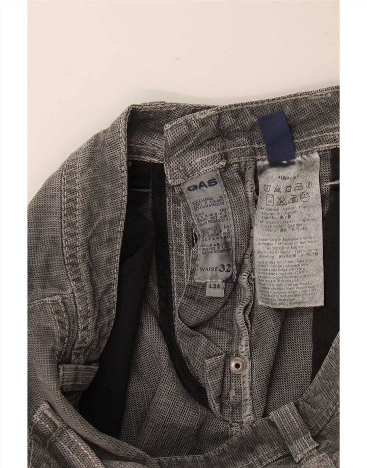 Gas Mens Albert Slim Jeans W32 L34 Cinza Algodão