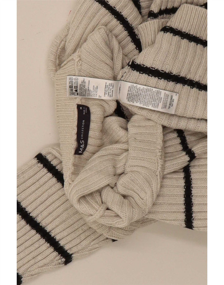 Suéter feminino Marks & Spencer com gola redonda UK 12 médio off white