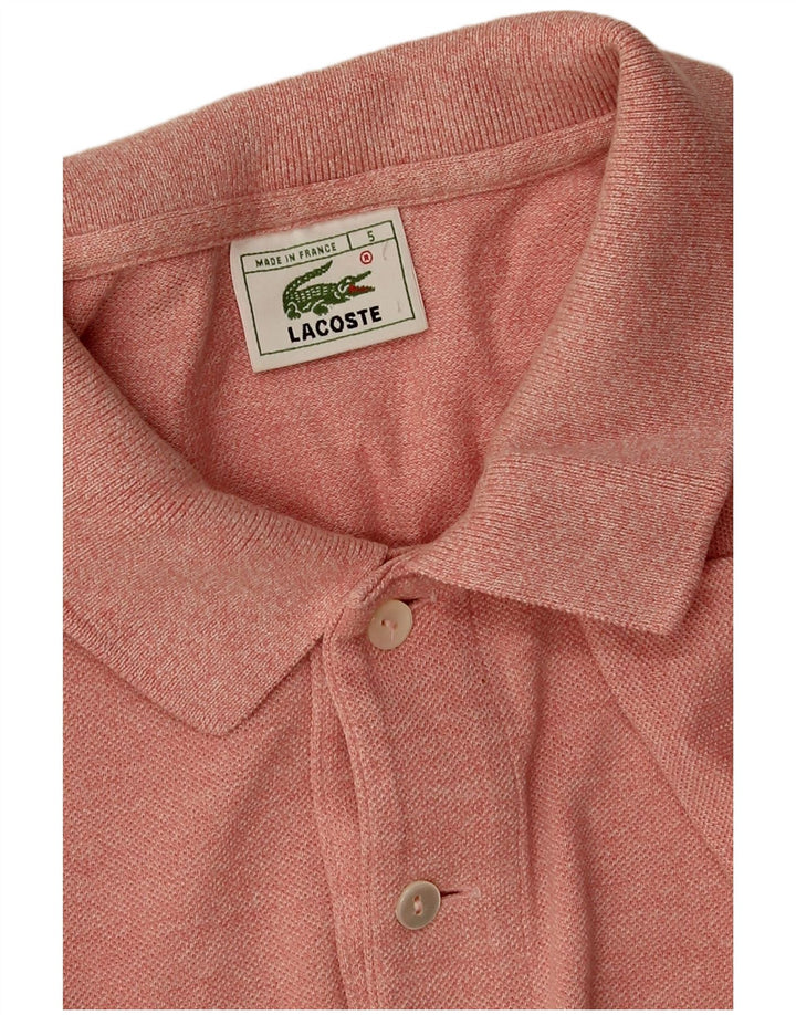 Camisa polo masculina Lacoste tamanho 5 grande algodão rosa
