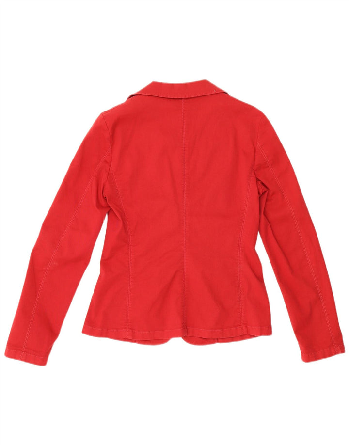 Jaqueta blazer feminina Marella com 2 botões Reino Unido 10 pequeno algodão vermelho