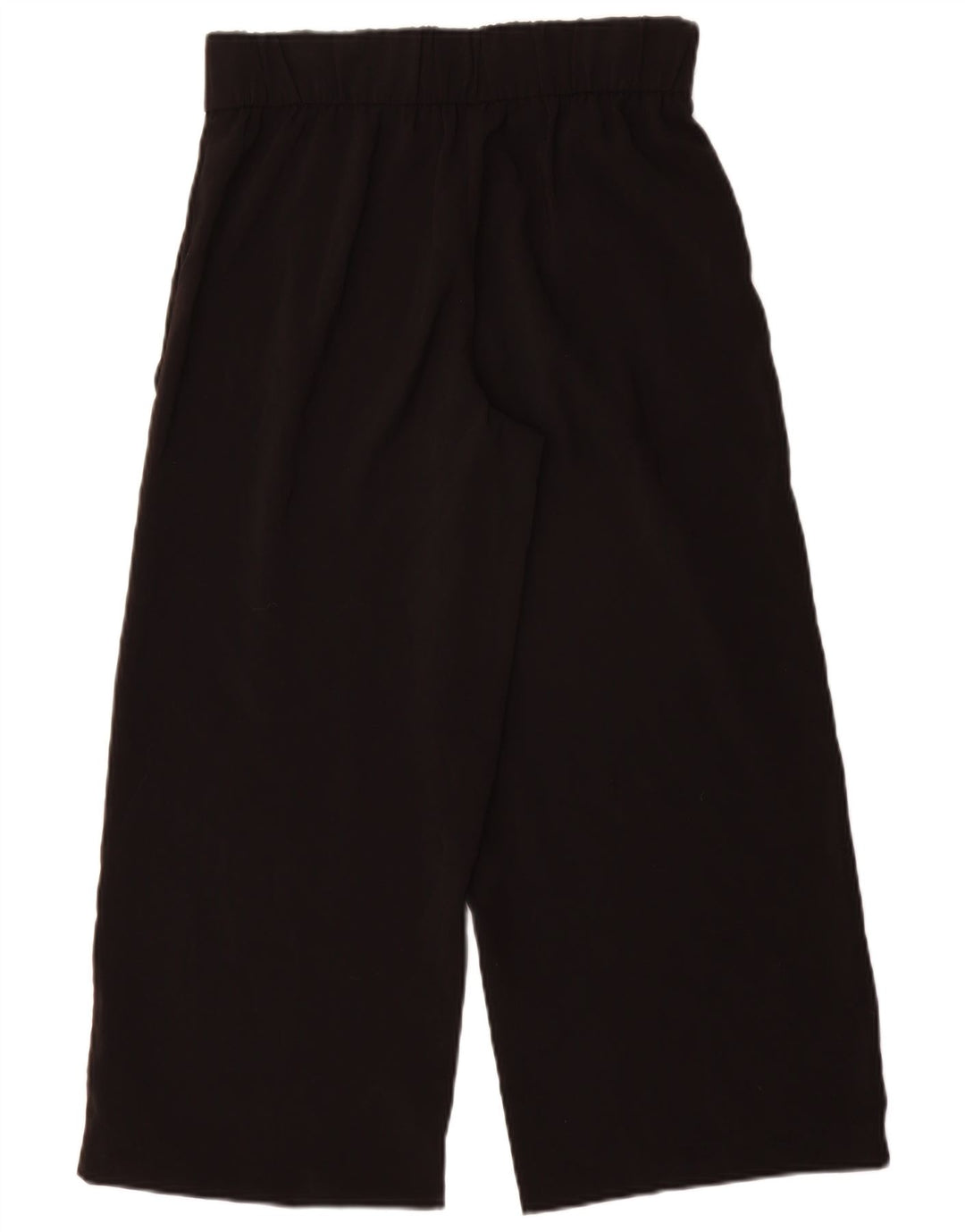 Calça feminina Zara com perna larga cortada pequena W26 L25 poliéster preto