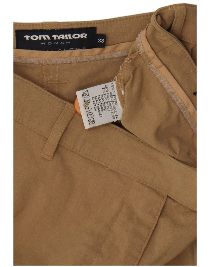 Calça casual feminina TOM TAILOR Bootcut UE 38 Médio W30 L30 Bege