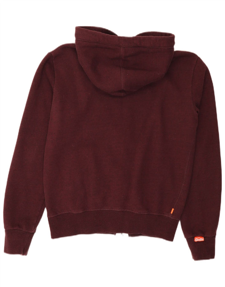 Suéter masculino Superdry com capuz e zíper médio algodão Borgonha