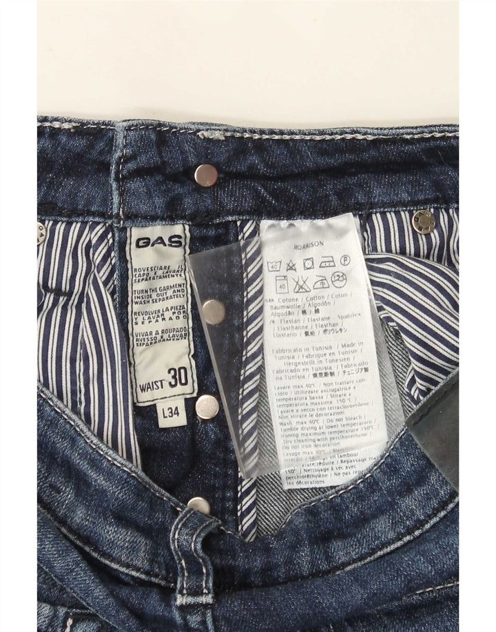 Gas Womens Slim Jeans W30 L34 Azul Algodão