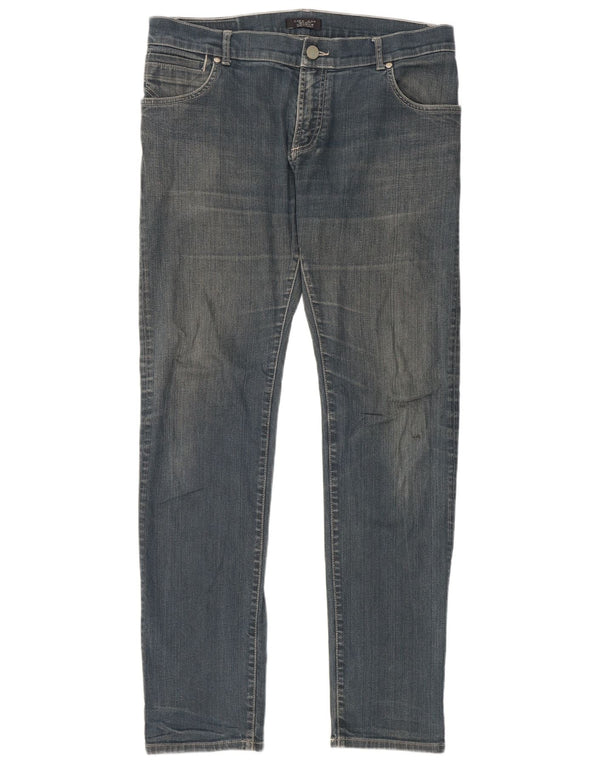 Zara Mens Slim Jeans EU 46 XL W36 L32 Azul Algodão