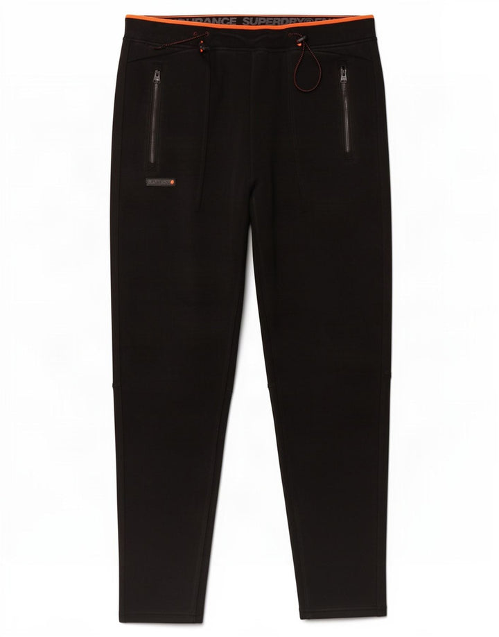 Calça de treino masculina Superdry grande poliéster preto