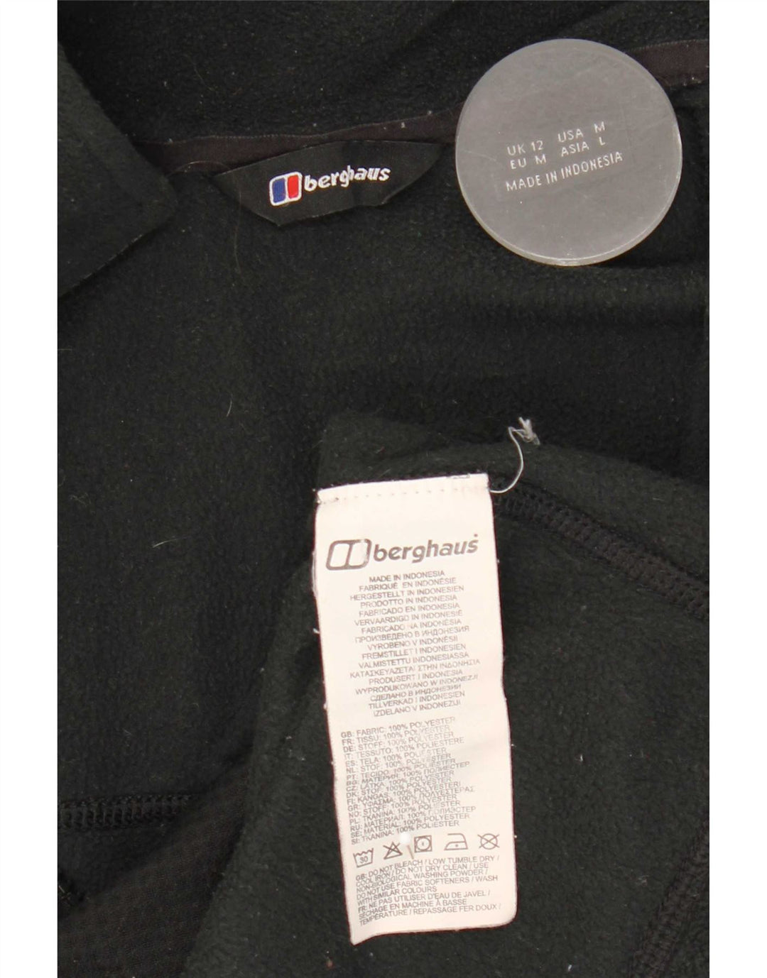 Jaqueta de lã feminina Berghaus UK 12 poliéster preto médio