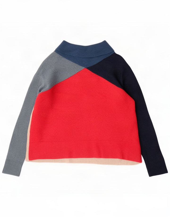 Suéter feminino com gola redonda e material branco Reino Unido 12 Médio multicolorido