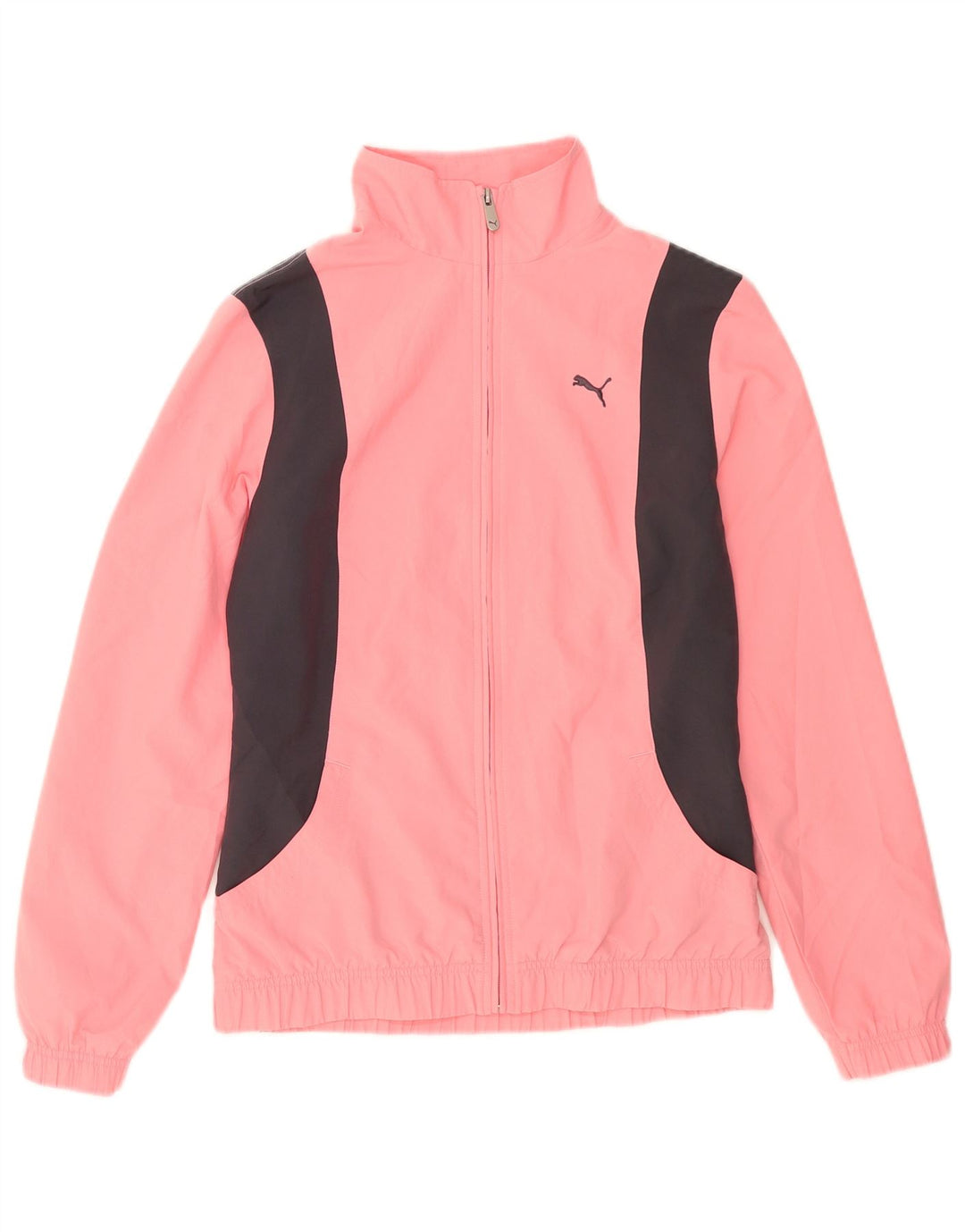 Puma Womens Tracksuit Top Jacket UK 14 Medium Pink Colourblock Poliéster