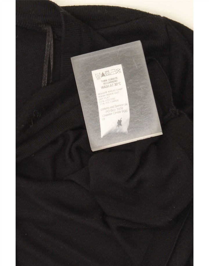Suéter cardigã feminino Marks & Spencer Reino Unido 12 viscose preta média