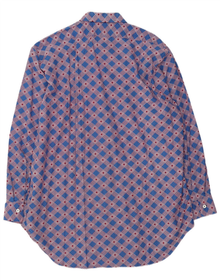 Camisa masculina vintage grande xadrez azul