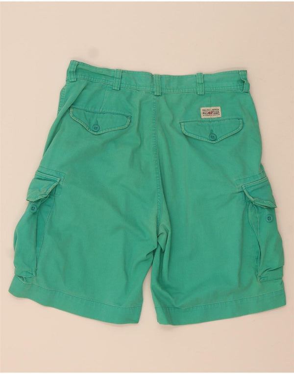 Polo Ralph Lauren Mens Cargo Shorts W34 Grande Algodão Verde