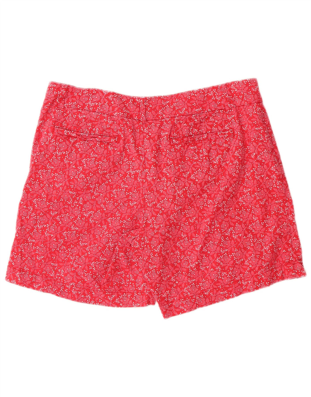 Shorts chino feminino Chaps US 8 médio W30 algodão floral vermelho