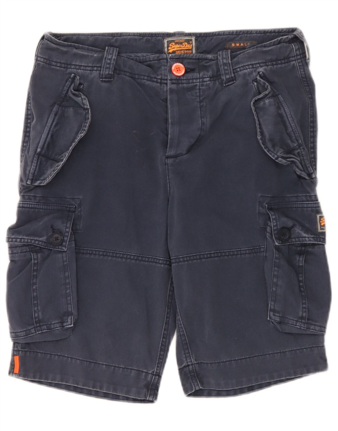 Superdry Mens Cargo Shorts Pequeno W29 Algodão Azul Marinho