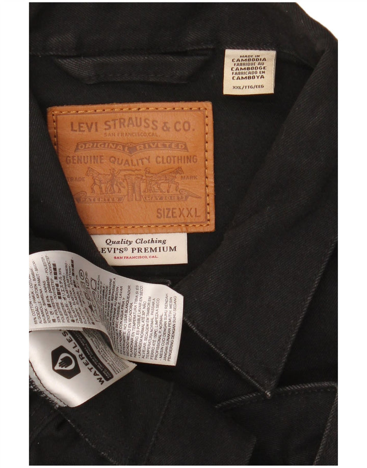 Jaqueta jeans masculina Levi's UK 44 2XL algodão preto