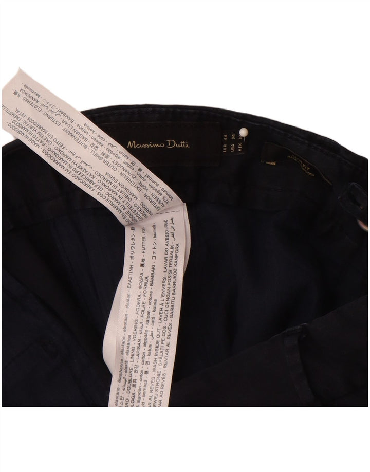 Calça Chino Masculina MASSIMO DUTTI Slim Fit UE 44 Grande W34 L32 Azul Marinho