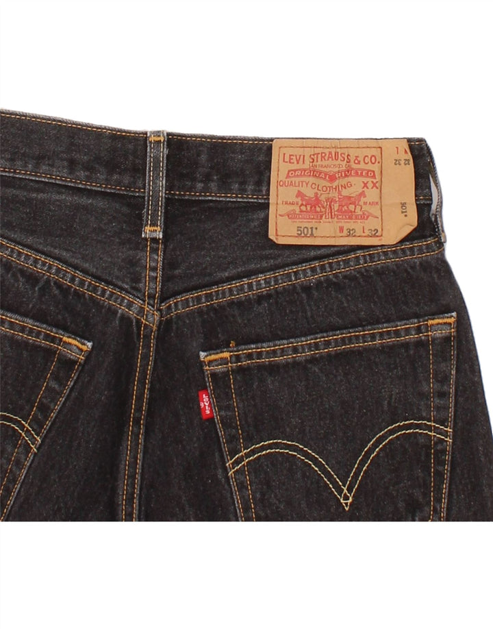 LEVI'S Masculino 501 Shorts Jeans W32 Médio Algodão Preto