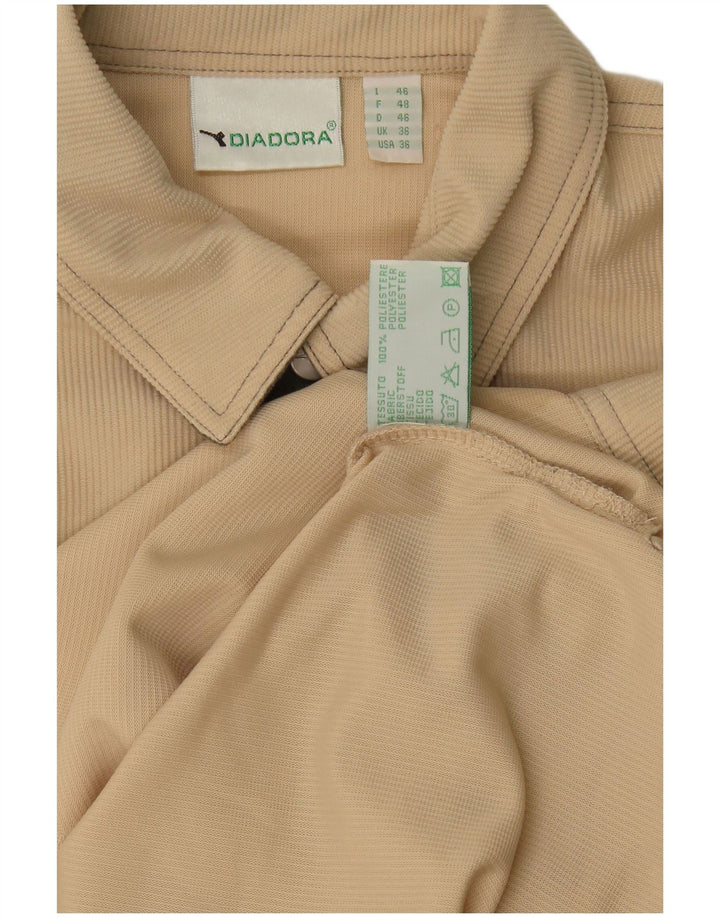 Diadora Mens Loose Fit Shirt UK 36 Pequeno Poliéster Bege