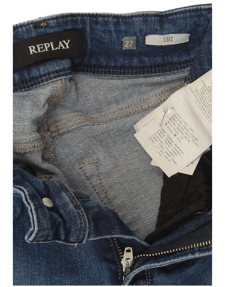 Replay Jeans Feminino Luz Bootcut W27 L29 Azul Algodão
