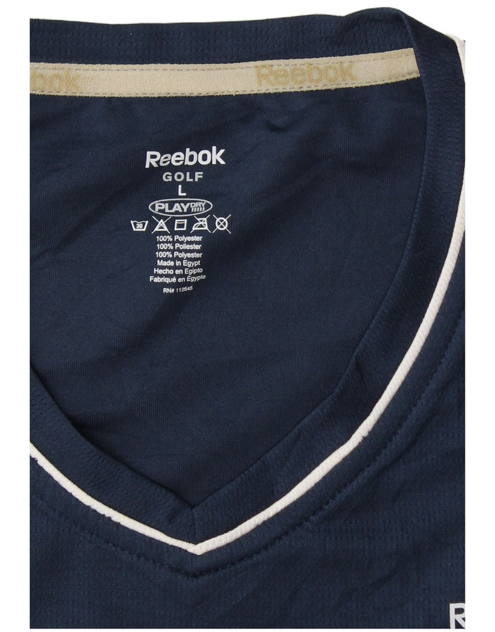 Camiseta feminina Reebok Top UK 14 grande poliéster azul marinho