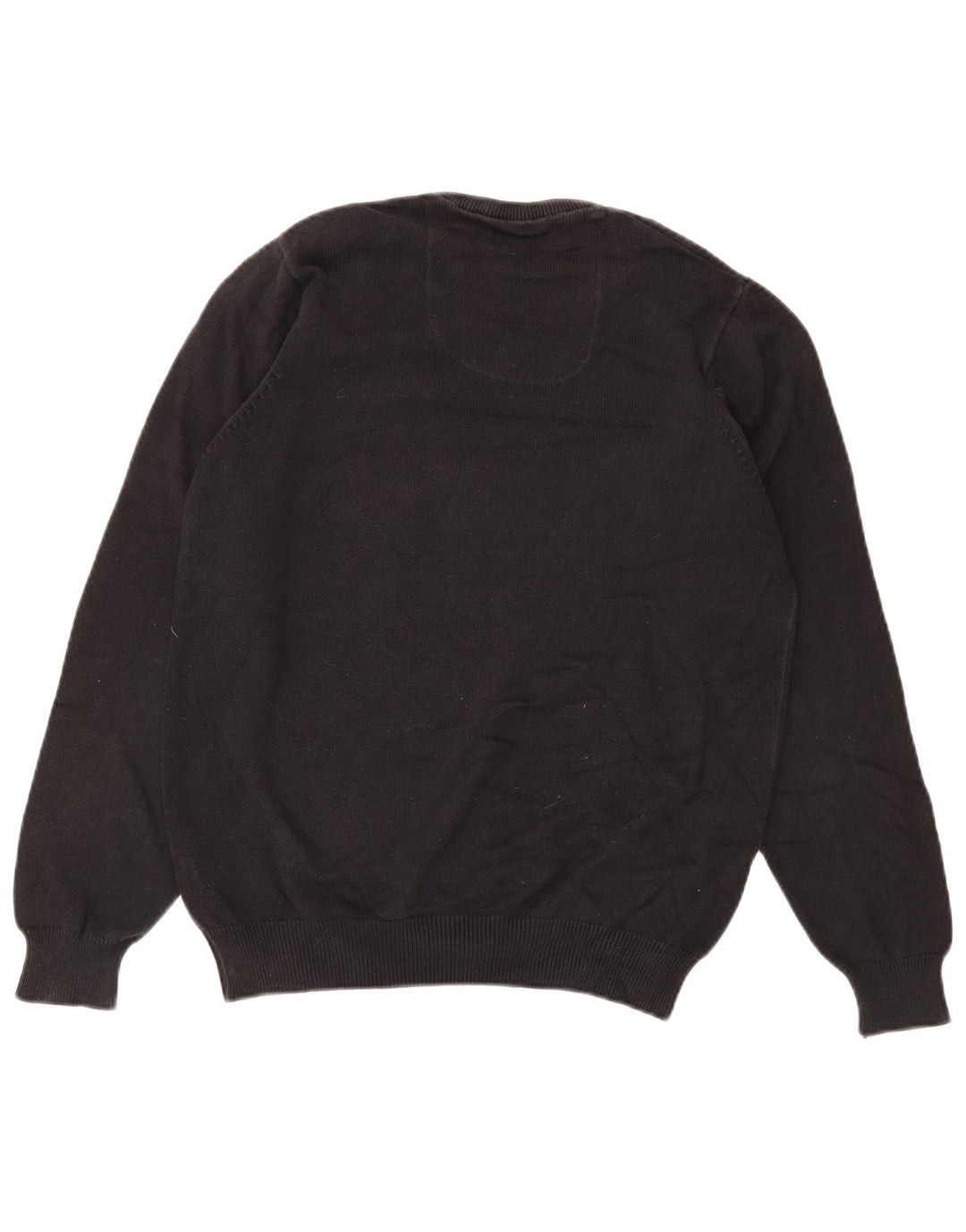 Suéter masculino Marks & Spencer de ajuste regular com decote em V, pequeno algodão preto