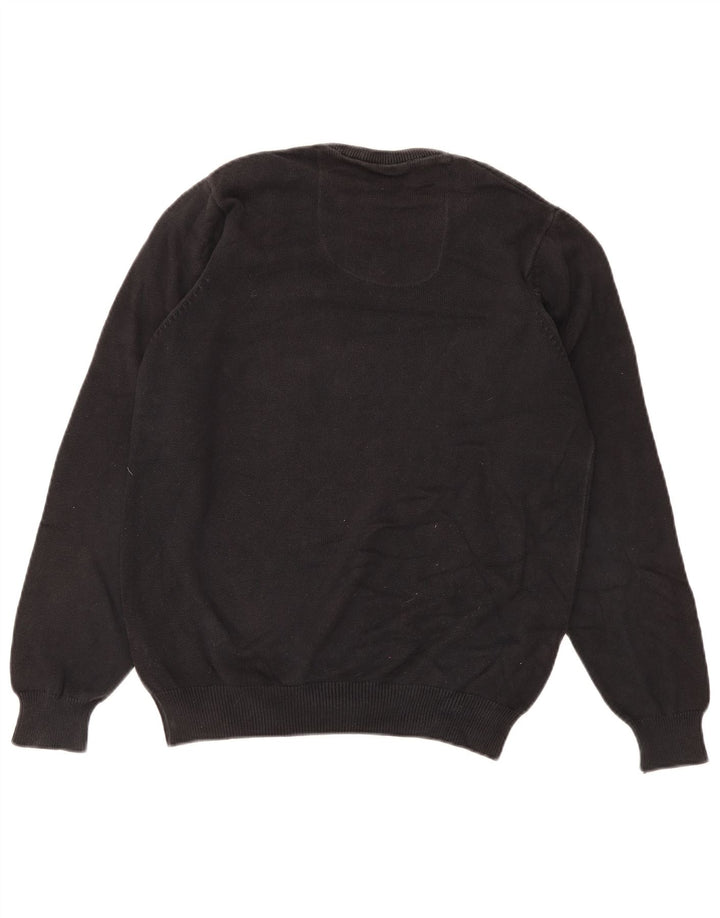 Suéter masculino Marks & Spencer de ajuste regular com decote em V, pequeno algodão preto