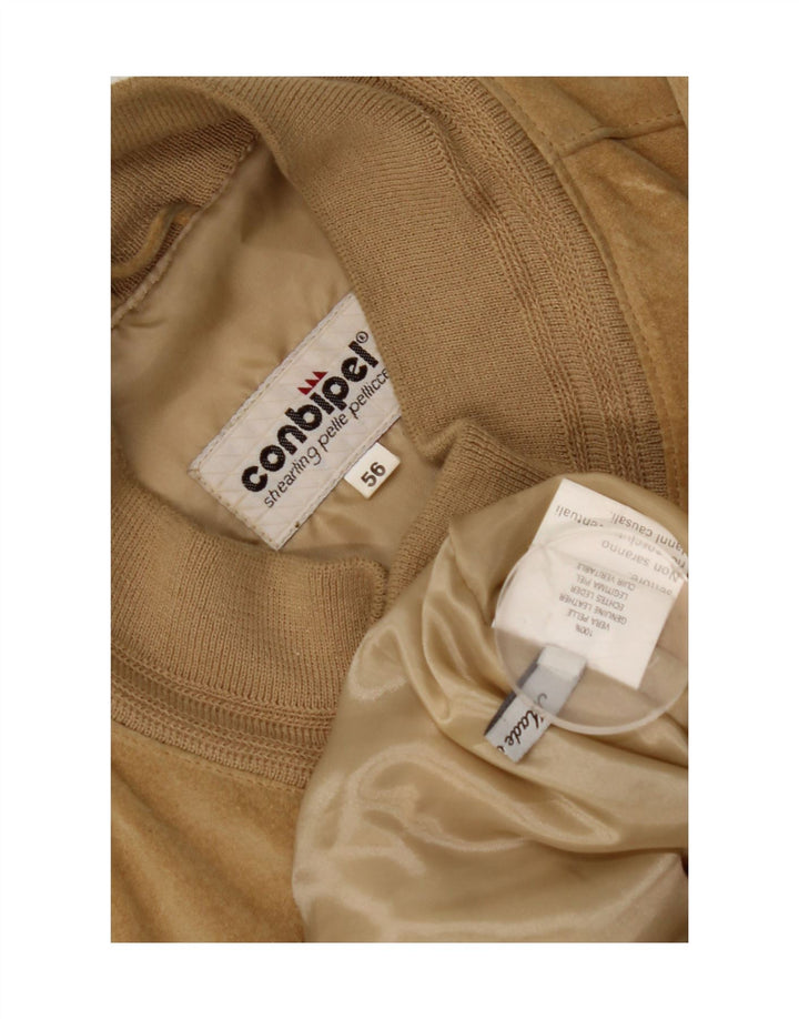 Jaqueta bomber masculina de camurça Conbipel IT 56 2XL couro bege