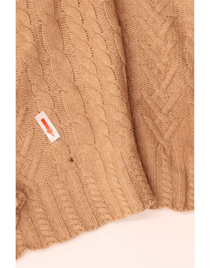 Suéter feminino Marks & Spencer com gola tartaruga Reino Unido 14 médio bege