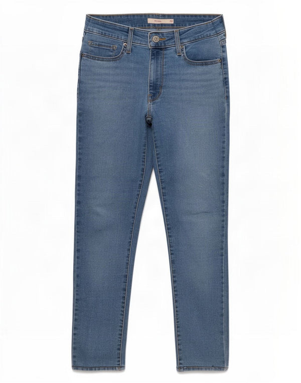 Calça jeans feminina Levi's 711 Crop Skinny W28 L24 azul algodão