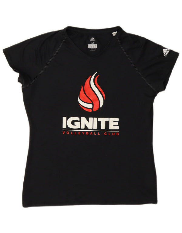 Camiseta Adidas Feminina Ignite Volleyball Club Graphic Top UK 14 Médio Preto