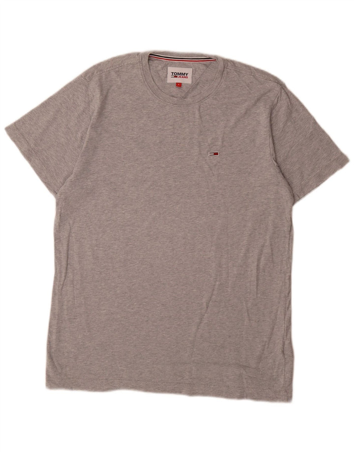 Camiseta masculina Tommy Hilfiger top pequeno cinza