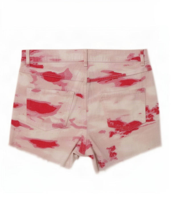Guess Calça feminina cintura alta UK 6 XS W30 rosa tie dye algodão