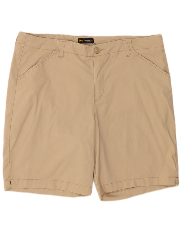 Shorts feminino Lee de cintura média com ajuste regular US 18 2XL W38 algodão bege