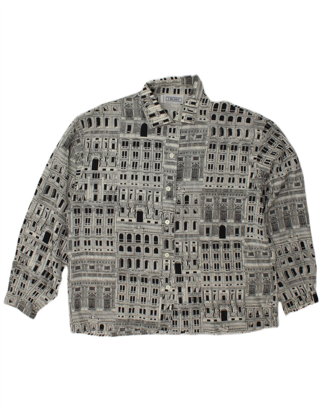 Blusa feminina estampada I BLUES IT 46 grande seda preta