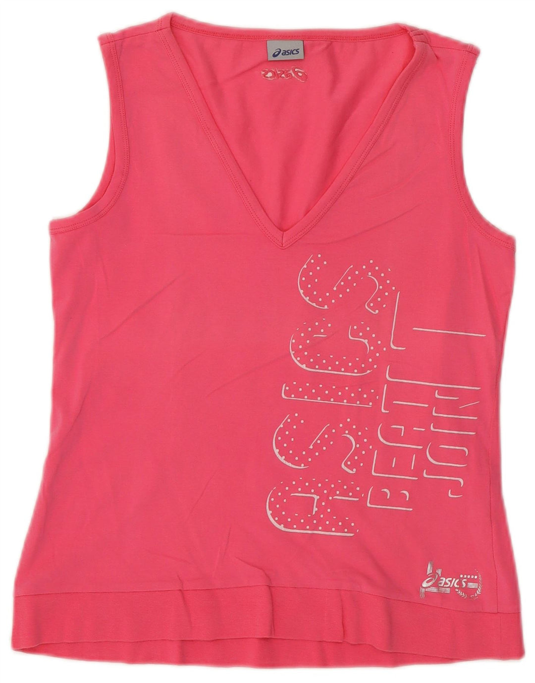 Colete gráfico feminino ASICS Top UK 12 algodão rosa médio