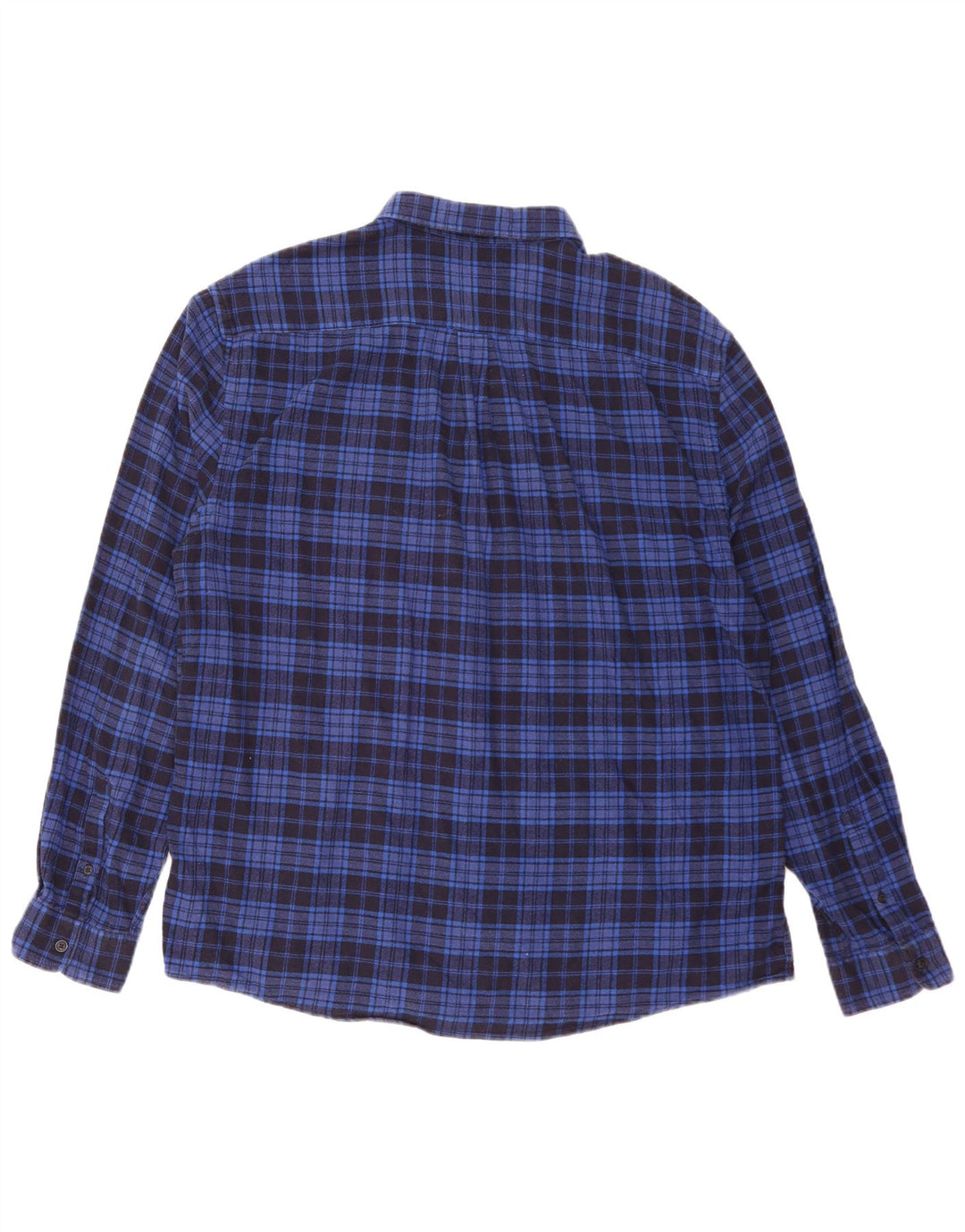 Camisa masculina de flanela Marks & Spencer Regular Fit XL azul xadrez algodão