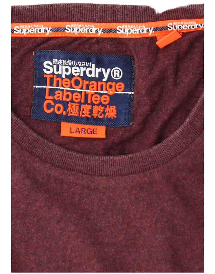 Camiseta masculina SUPERDRY grande algodão Borgonha