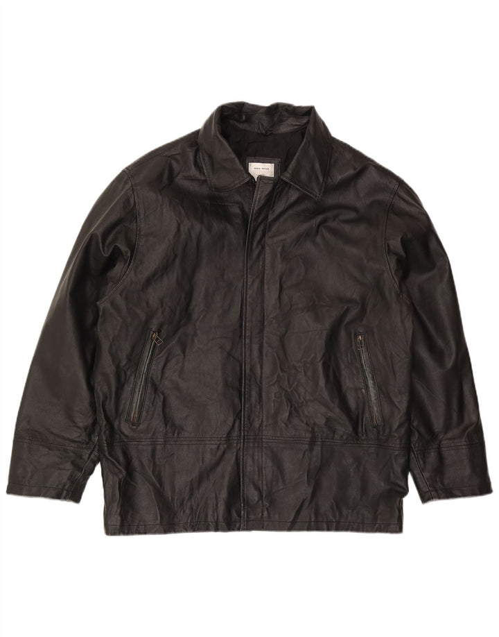 Jaqueta de couro masculina Conbipel IT 50 grande couro preto