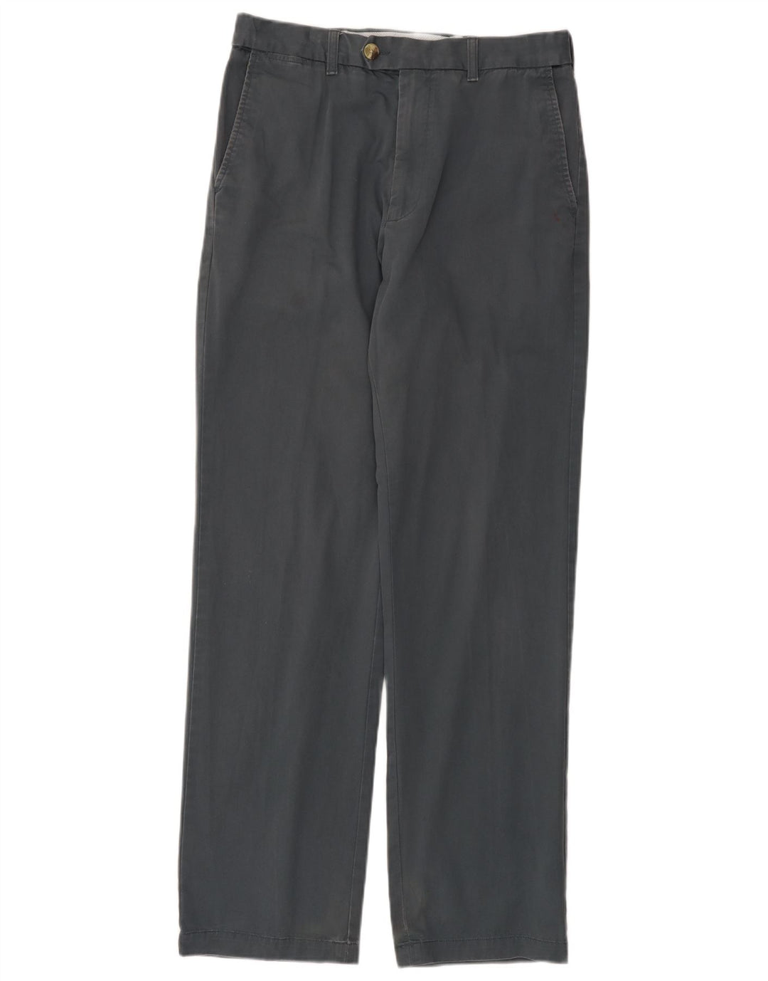Calça masculina de terno reto Marks & Spencer W32 L33 algodão cinza