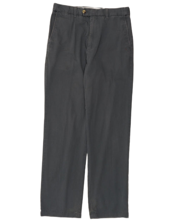 Calça masculina de terno reto Marks & Spencer W32 L33 algodão cinza